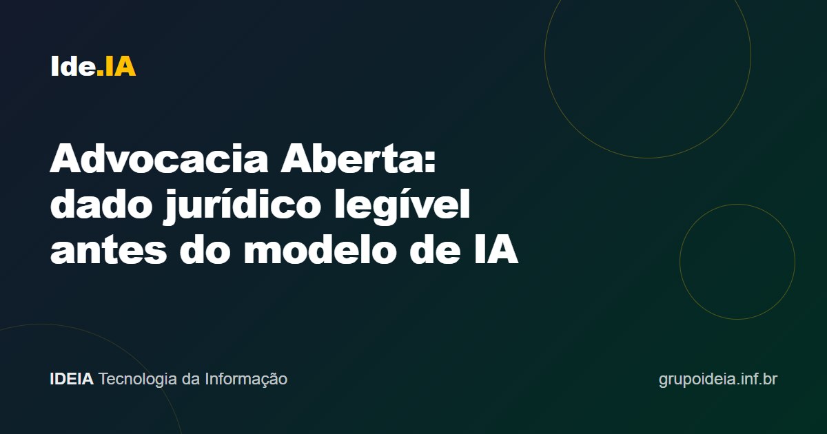 Advocacia Aberta: dado jurídico legível antes do modelo de IA